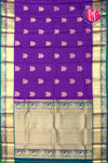 Half Pure Kanchipuram Silk Saree-Purple And Peacockblue-PF47884