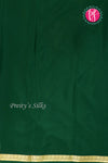 Pure Mysore Crepe Silk Saree -Bottlegreen-PA11134