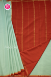 Pure Mysore Crepe Silk Saree-Lightpistagreen And Rustorange-PA55419