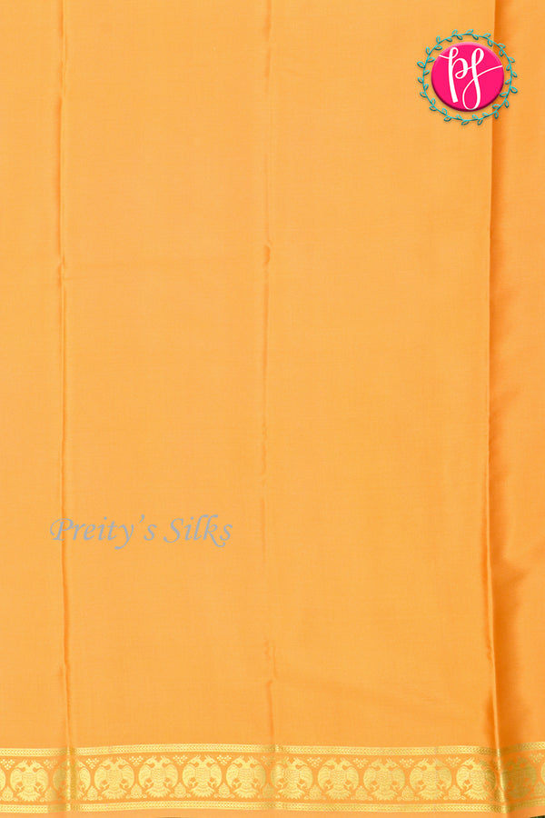 Pure Mysore Crepe Silk Saree-Gandaberunda Border-Yellow-PA20598