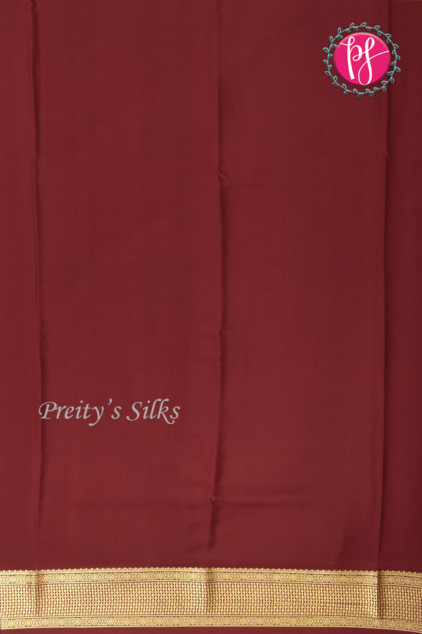 Pure Mysore Crepe Silk Saree -Orange And Maroon-PF82724