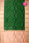 Pure Brocade Kanchipuram Silk Saree-Green And Pastelpink-PA26193
