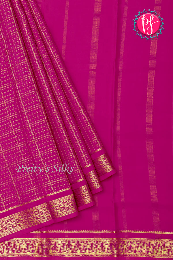 Pure Mysore Crepe Silk Saree-Mejentapink-PA26341