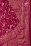 PURE KADDI BANARASI CREPE SILK SAREE-Marron-PA29680
