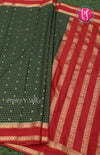 Pure Mysore Crepe Silk saree-GreenAnd pink-PF60726