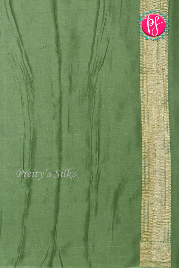 PURE KADDI BANARASI GEORGETTE SILK SAREE-Pastelgreen-PA23860