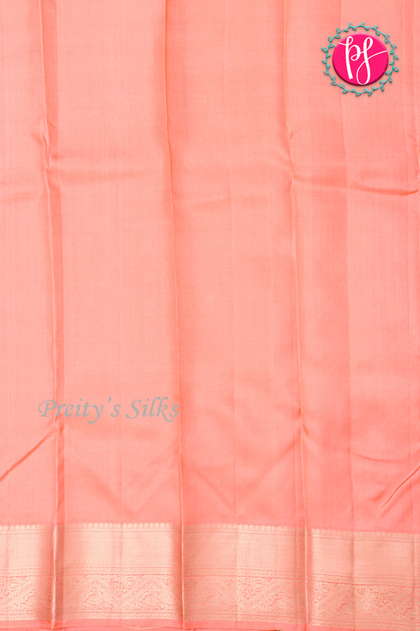 Pure Kanchipuram Silk Saree-Peach-PA25431