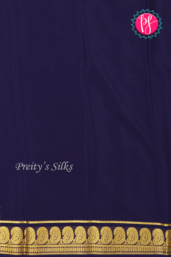 Pure Mysore Crepe Silk Saree-Navyblue-PA20648