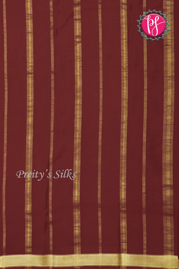Pure Mysore Crepe Silk Saree -Onion pink And Maroon-PA09448