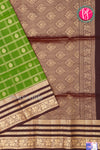 Kanchipuram Soft Silk Saree-Green And Deepbrown-PA27210