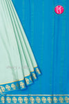 Pure Mysore Crepe Silk Saree-Gandaberunda Border-Pale Teal blue And Tealblue-PA33975