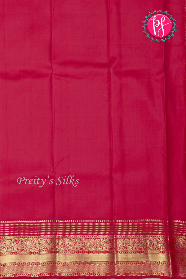 Pure Kanchipuram Silk Saree-Peach And Richmejentapink-PA23514