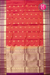 Pure Kanchipuram Silk Saree-Rustorange And Purple-PF47955