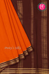 Pure Mysore Crepe Silk Saree-Rustorange And Deepmaroon-PA19960
