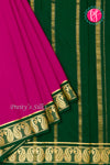 Pure Mysore Crepe Silk Saree -Mejenta pink And Bottle green -PA47159