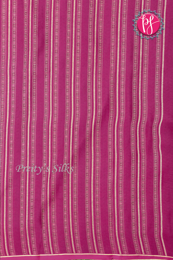 PURE KADDI BANARASI GEORGETTE SILK SAREE-Deep Pink-PA14778