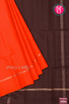 Kanchipuram Soft Silk Saree-Rustorange And Brown-PA35021