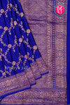 PURE KADDI BANARASI CREPE SILK SAREE-Royalblue-PA29680