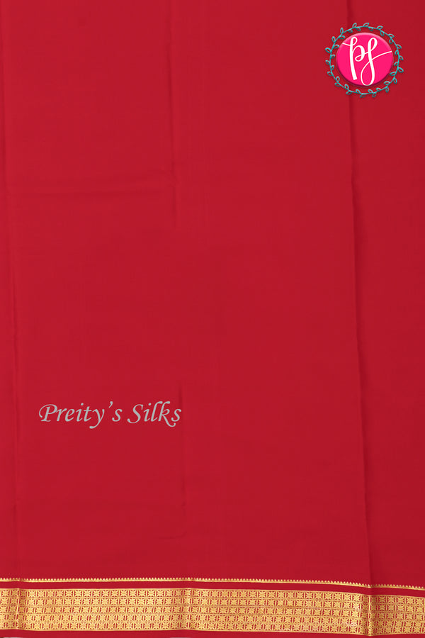 Pure Mysore Crepe Silk Saree-Red-PA20890
