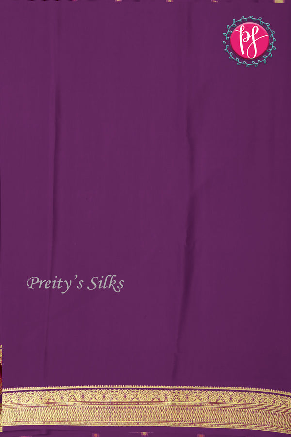 Pure Mysore Crepe Silk Saree-Deep Purple-PF84310