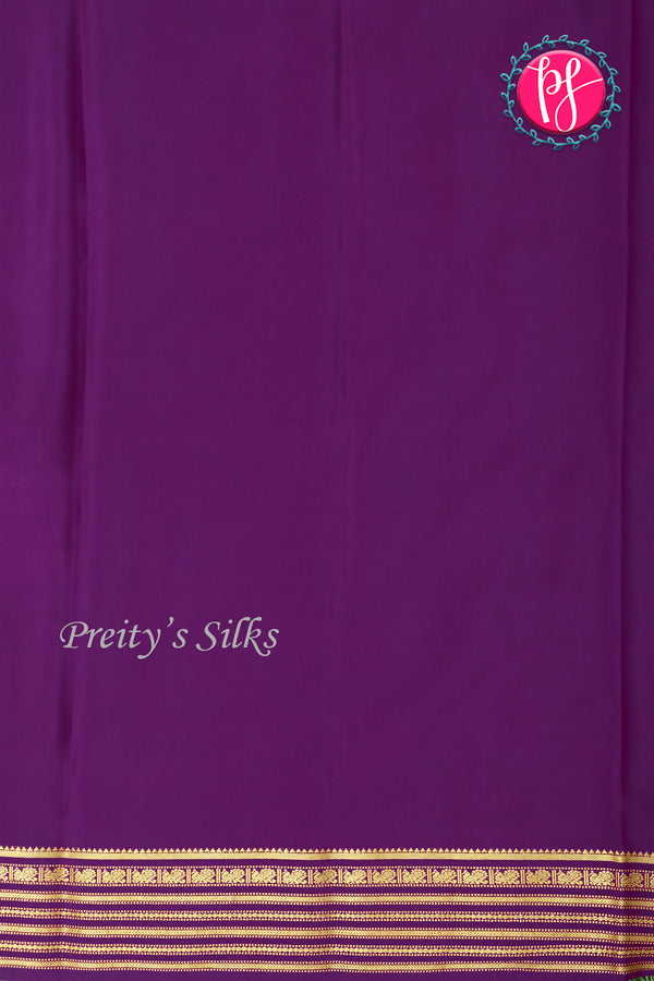 Pure Mysore Crepe Silk Saree-Mauve And Deeppurple-PA26302