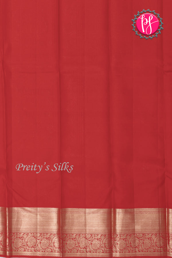 Pure Brocade Kanchipuram Silk Saree-Red-PA24536