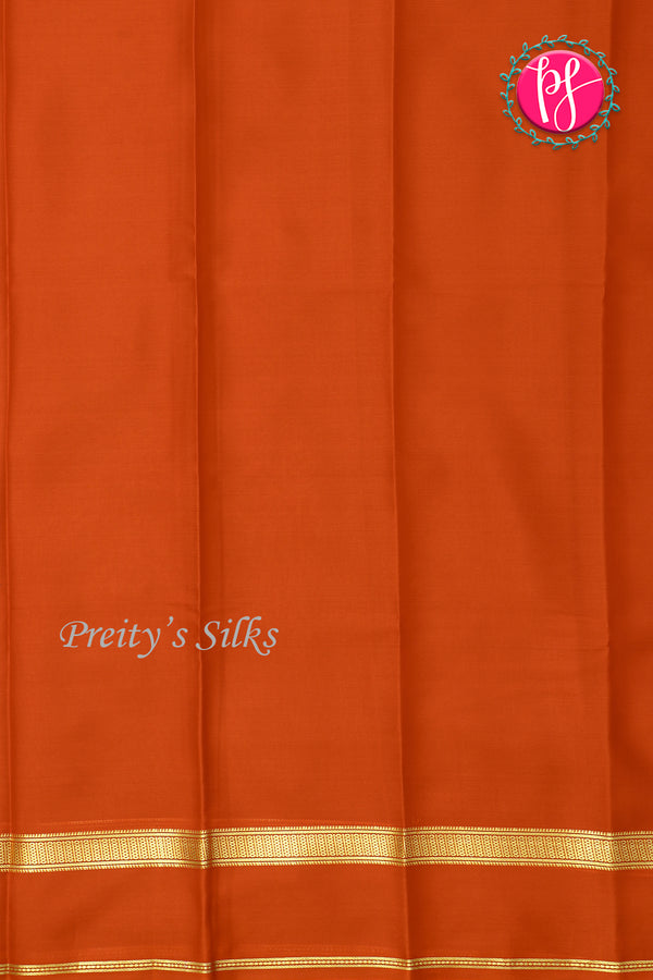 Pure Mysore Crepe Silk Saree-Rust-PA21800