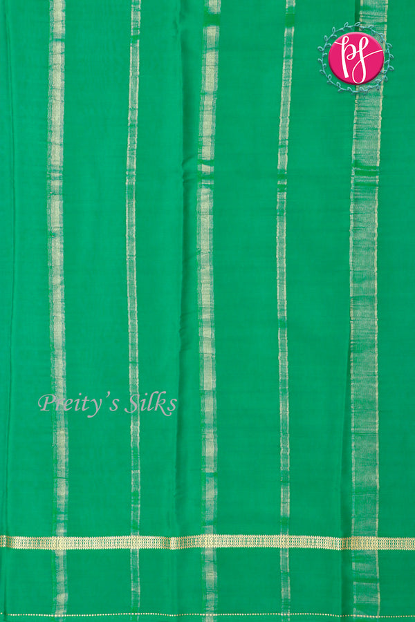 Pure Mysore Crepe Silk Saree-Green-PA19482