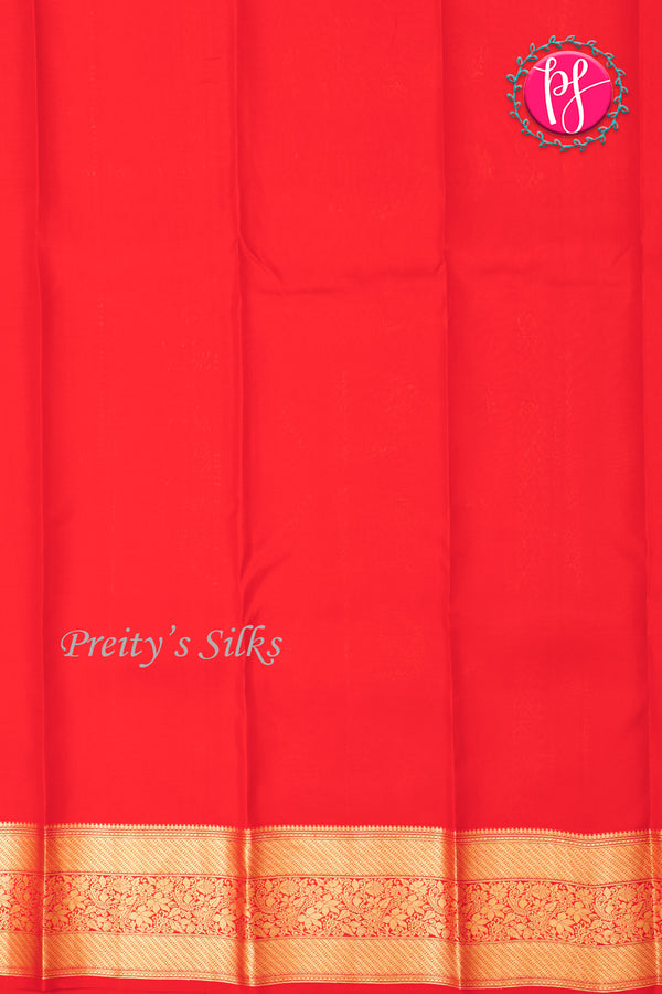 Pure Brocade Kanchipuram Silk Saree-Red-PA27188