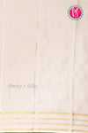Pure Mysore Crepe Silk Saree -Red And White -PA01187
