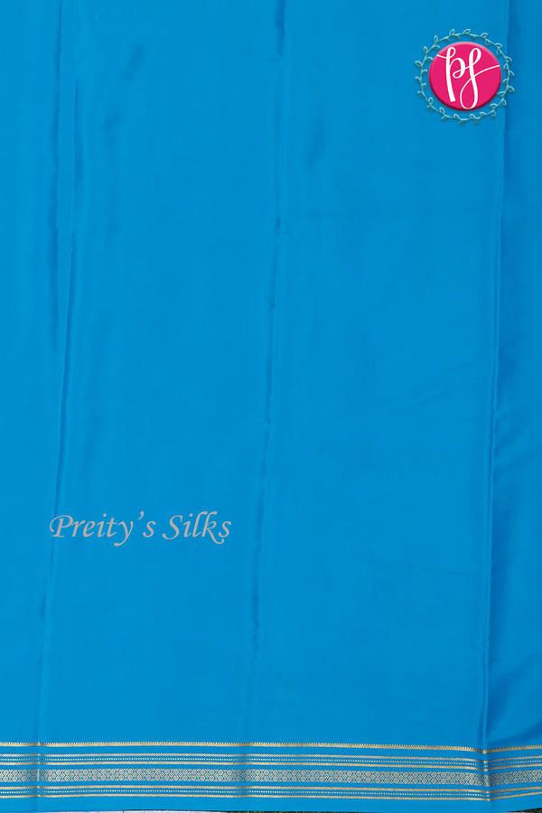Pure Mysore Crepe Silk Saree-Skyblue-PA19538
