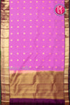 Half Pure Kanchipuram Silk Saree-Brigth Pink With Deep Purple-PF81397