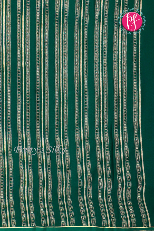 PURE KADDI BANARASI GEORGETTE SILK SAREE-Bottlegreen-PA14778