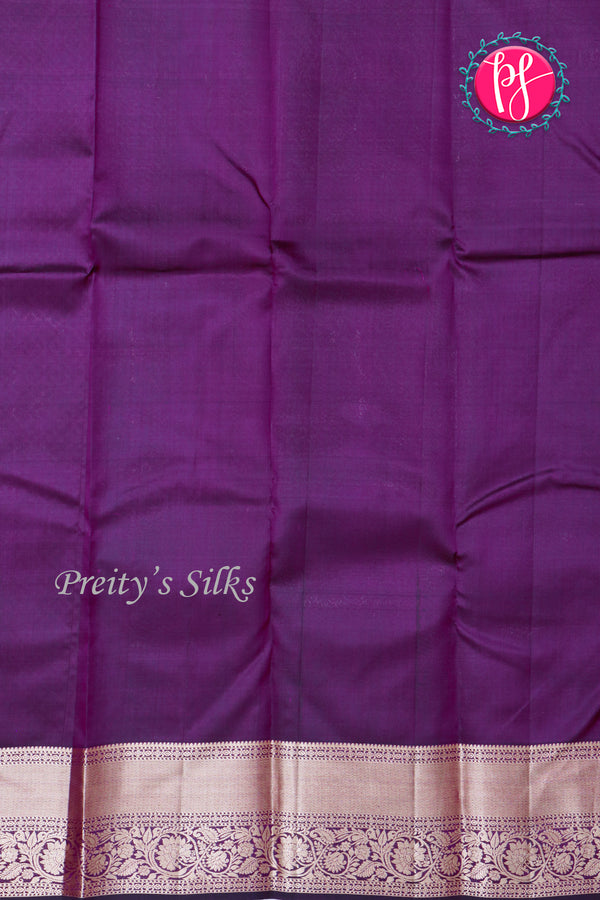 Pure Brocade Kanchipuram Silk Saree-Deeppurple-PA24536
