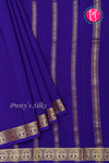 Pure Mysore Crepe Silk Saree-Navyblue-PA29132