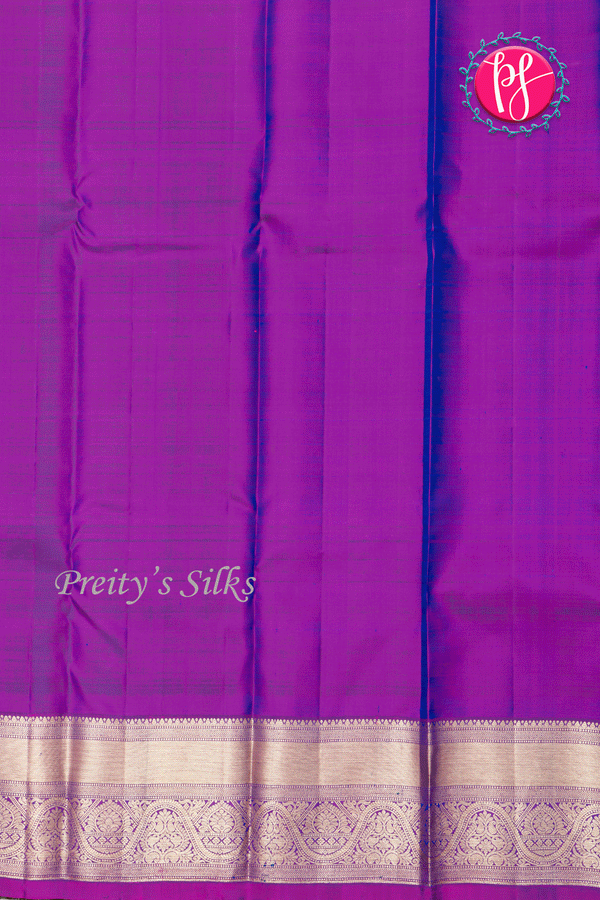 Pure Kanchipuram Silk Saree-Peacockblue-PA39434