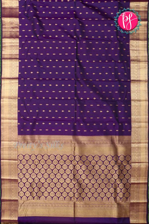 Pure Kanchipuram Silk Saree-Imperial Purple-PA27609