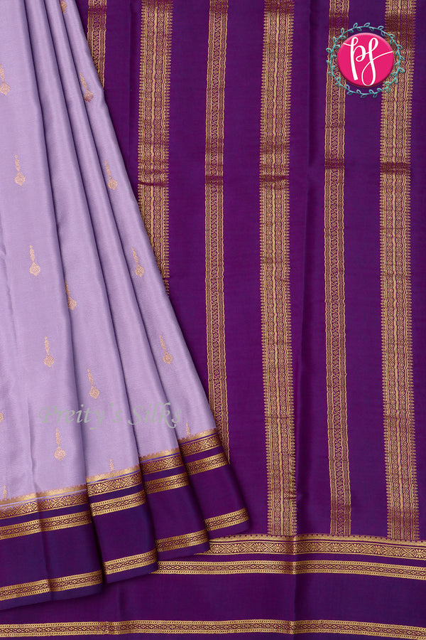 Pure Mysore Crepe Silk Saree With Bentex Border-PF80270