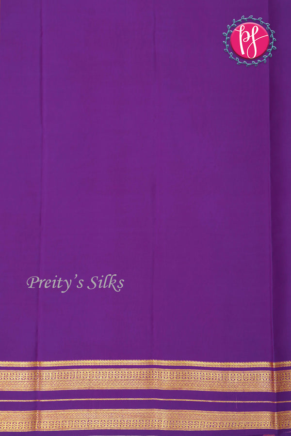 Pure Mysore Crepe Silk Saree-Orange And Purple-PA19929