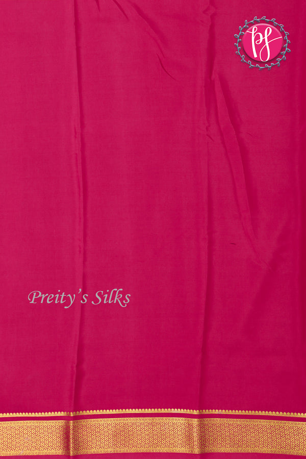 Pure Mysore Crepe Silk Saree -Olive Green And Pink-PF82615