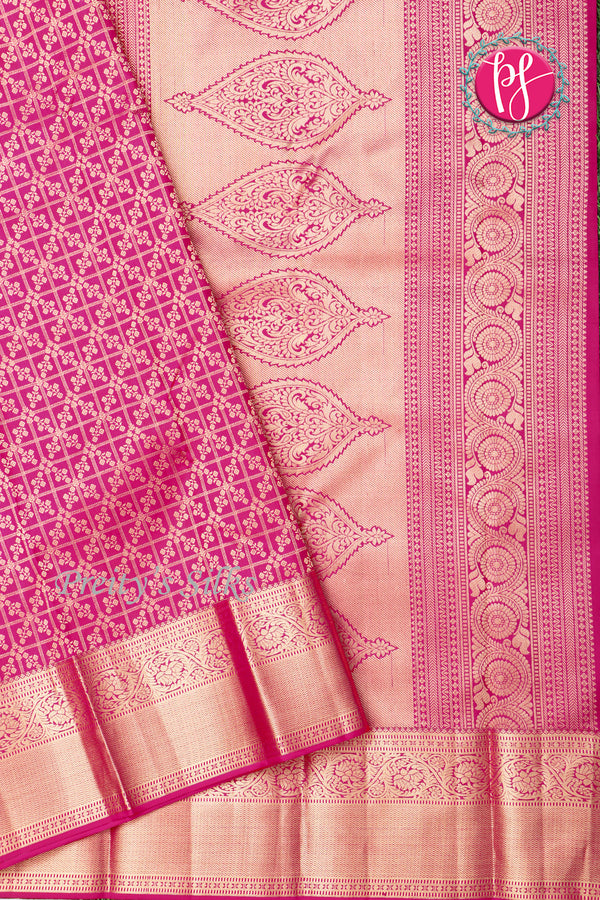 Pure Kanchipuram Silk Saree-Pink-PA04493