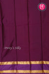 Semi Pure Kanchipuram Silk Saree-Mustard yellow And Purple-PF55938