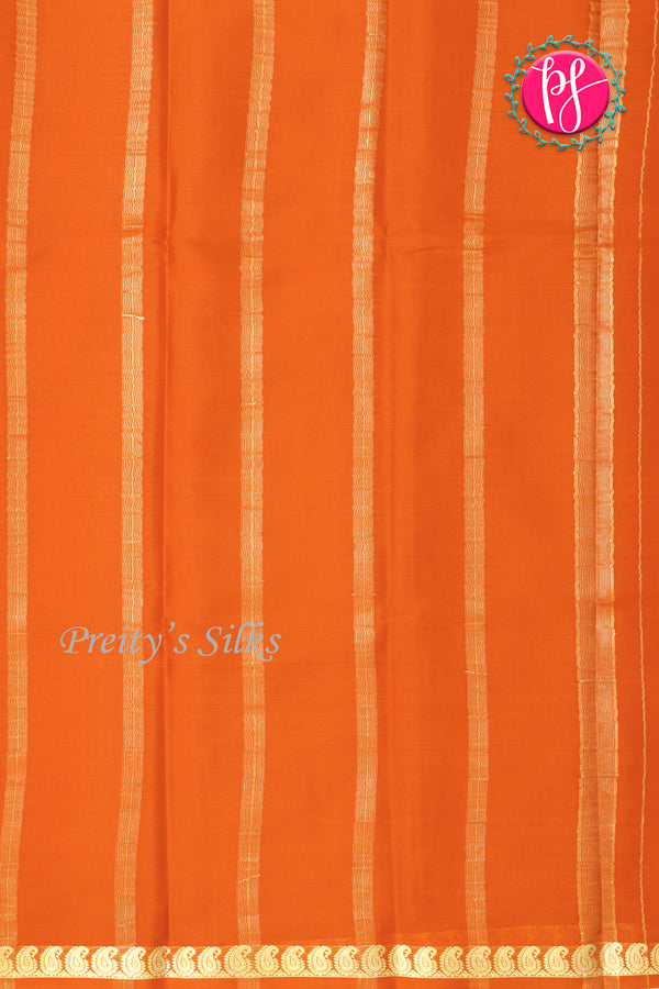 Pure Mysore Crepe Silk Saree-Orange-PA21766