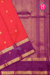 Pure Kanchipuram Silk Saree-Red And Purple-PA26219