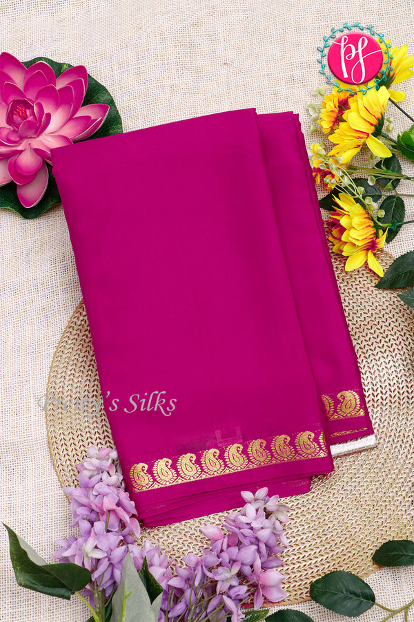Pure Mysore Crepe Silk Saree-Pink-PA21766