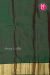 Pure Kanchipuram Silk Saree-RustOrange And Green- PF04355