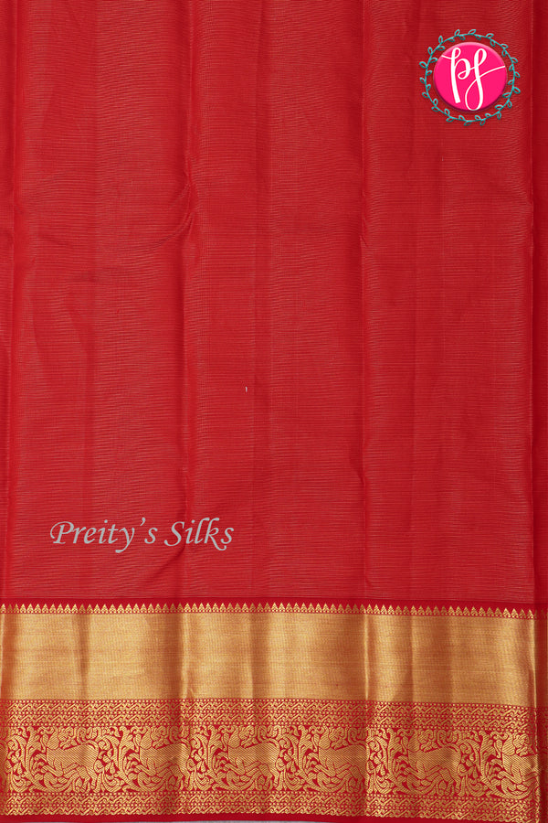 Pure Kanchipuram Silk Saree-Lightpisatgreen And Red-PA23514
