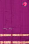 Pure Kanchipuram Silk Saree-Sunset orange And Purple-PA20377