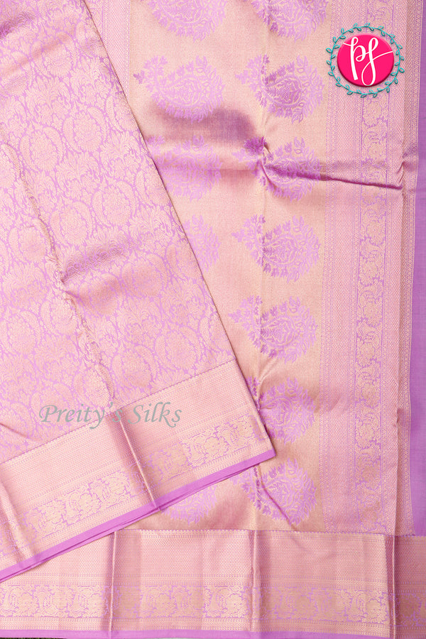 Pure Brocade Kanchipuram Silk Saree-Pastelpink-PA24533