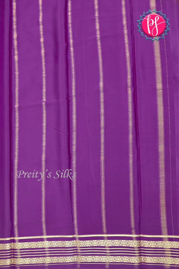 Pure Mysore Crepe Silk Saree-Pastelpink And Purple-PA34176